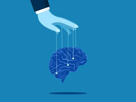 Domination of thoughts. powerful are controlling the brain Stock Illustration