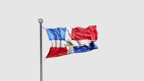 Dominic Flag  Animation Loop Include Alpha 3D Rendering Video stock 283108728