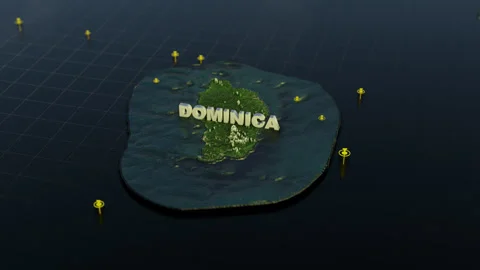 Dominica 3D Map With Animation Stock Footage 305187874