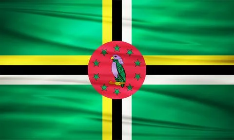 Dominica Flag and Editable Vector Dominica Country Flag Illustrazione stock