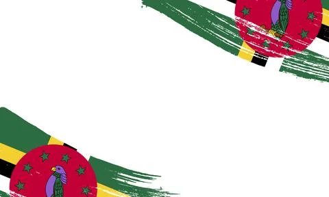 Dominica Flag with Brush Stroke Effect, Grunge brush stroke. Watercolor pai.. Stock Illustration