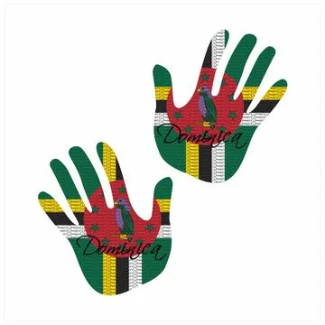 Dominica flag hand vector Stock Illustration
