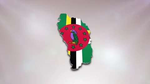 Dominica Flag on Map Stock Footage 277946016