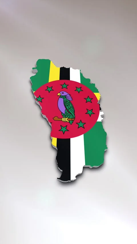 Dominica Flag on Map Stock Footage 278172949