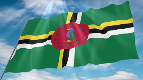 Dominica Flag Seamless Loop 4k 60fps on Sky Background Stock Footage 341756327