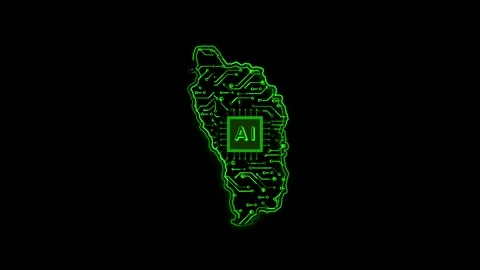 Dominica Map AI Chipset Technology Opener Vidéo 337055234