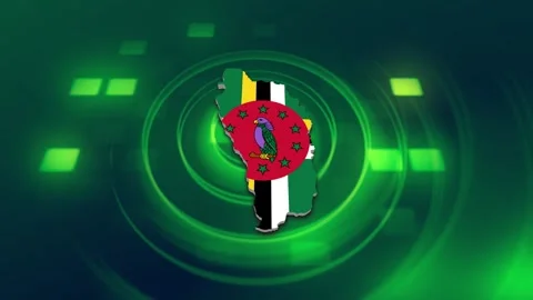 Dominica Map and Flag Background Video stock 344027647