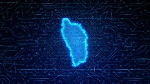 Dominica Map Digital Technology Opener Video stock 335080979