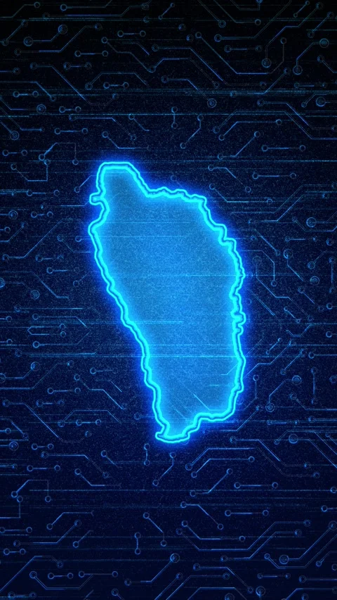 Dominica Map Digital Technology Opener Stock Footage 336311324