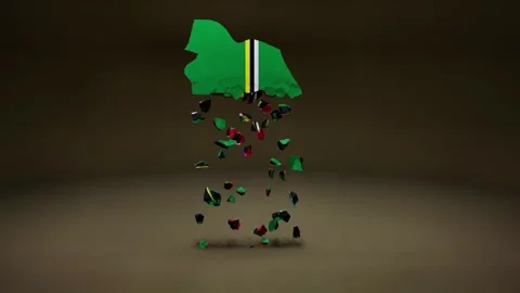 Dominica Map With Flag 스톡 동영상 324360842