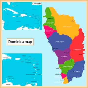Dominica map Stock Illustration