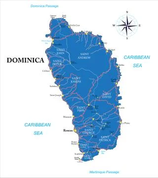 Dominica map Stock Illustration