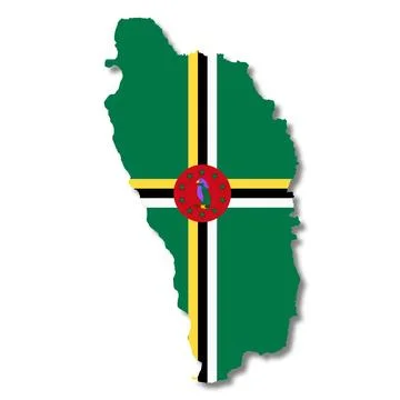 Dominica map on white background 3d illustration with clipping path Stock Illustration