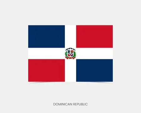 Dominica Rectangle flag icon with shadow. 스톡 일러스트