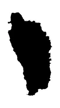 Dominica vector map silhouette isolated on white background. Ilustração Stock