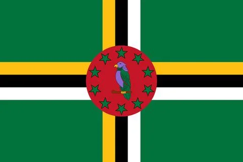 Dominica waving flag pattern background. Realistic national flag design. Ab.. イラスト素材