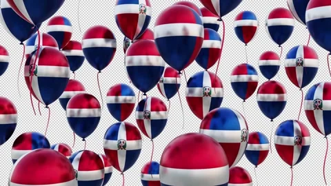 Dominican Flag On The Flying Balloons Vídeos de archivo 314653653