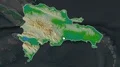 Dominican Republic and capital circled and zoomed. Physical 4k or 4k+ Resolution