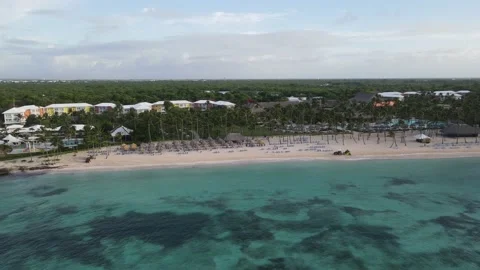 Dominican Republic Beach Flyover Stock Footage 196107002