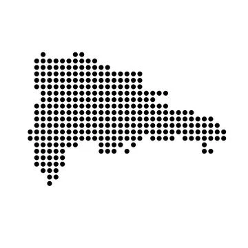 Dominican Republic dotted vector map Illustrazione stock