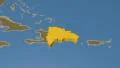 Dominican Republic extruded. Solids. 4k or 4k+ Resolution