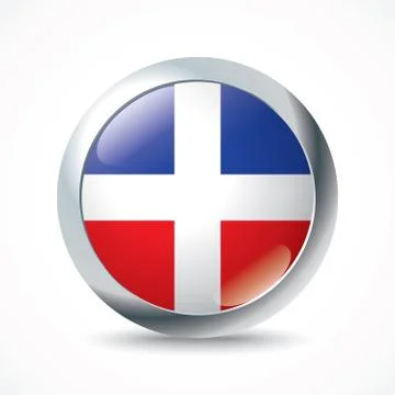 Dominican Republic flag button Stock Illustration