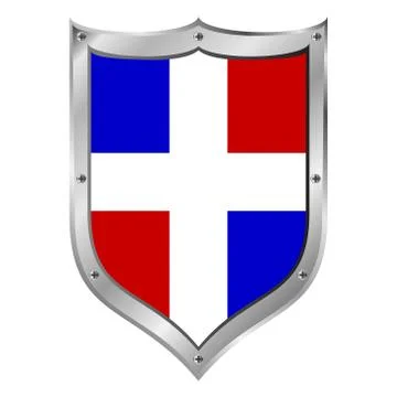 Dominican Republic flag button. Illustrazione stock