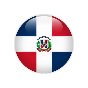 Dominican Republic flag on button Stock-Illustration
