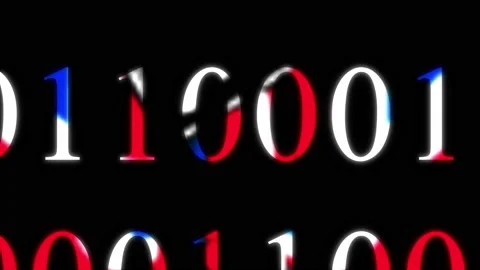 Dominican Republic Flag in Digital Binary Numbers cyber style matrix Stock Footage 135292703