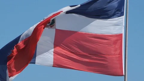 Dominican republic flag Stock Footage 97986652