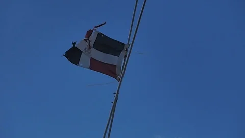 Dominican Republic flag Stockbeeldmateriaal 107744002