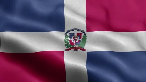 Dominican Republic flag Front Stock Footage 318664447