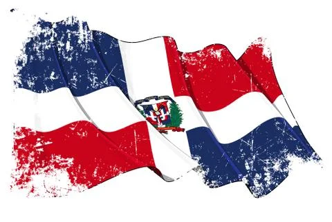 Dominican Republic Flag Grunge Stock Illustration