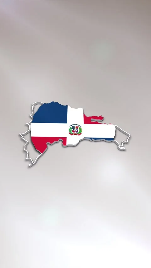 Dominican Republic Flag on Map Stock Footage 278172971