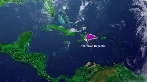 DOMINICAN REPUBLIC Map With Borders Stock Footage 318674849