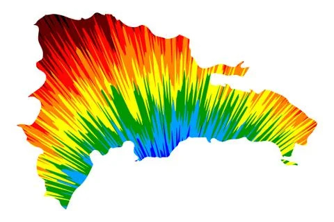 Dominican Republic - map is designed rainbow abstract colorful pattern Stock Illustration