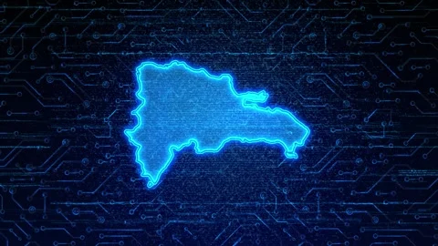Dominican Republic Map Digital Technology Opener Stock Footage 335080986