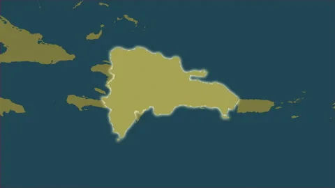 Dominican Republic map - extract. Glow. Pattern. Video stock 148121982