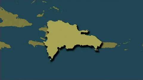 Dominican Republic map - extract. Shadow. Pattern. Stock Footage 148122392