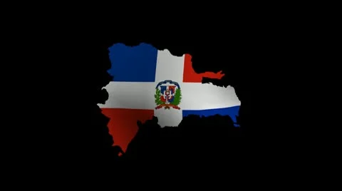 Dominican Republic map flag with alpha channel Stock Footage 8982849