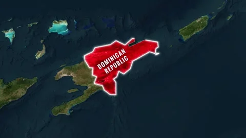 Dominican Republic map highlighting nation status in motion footage 스톡 동영상 344957633