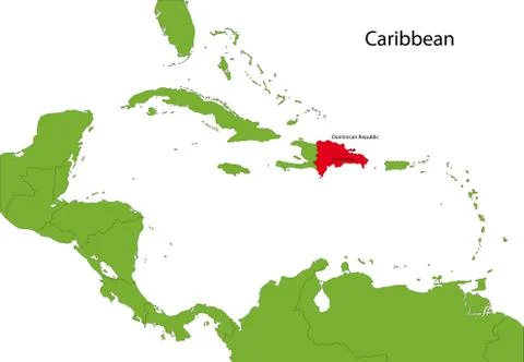 Dominican republic map Stock Illustration