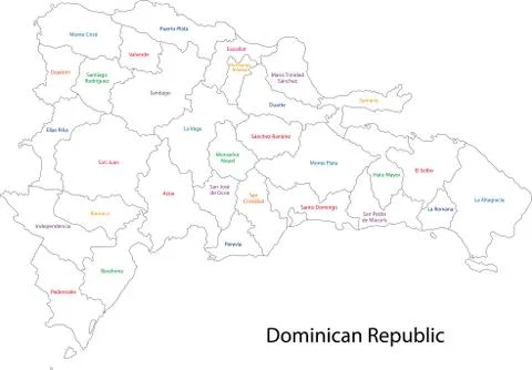 Dominican republic map Stock Illustration