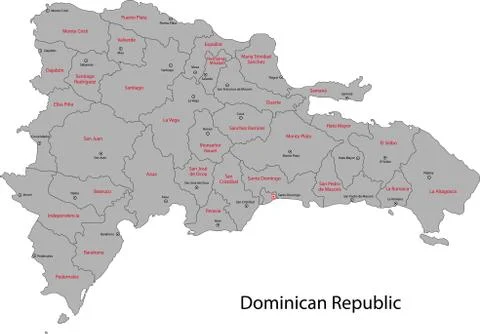 Dominican republic map Stock Illustration