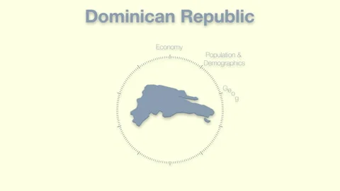 Dominican Republic MAP revealingmotion graphics data elements Stock Footage 339864707