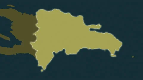 Dominican Republic map - solid. Glow. Pattern. Stock Footage 148130319