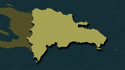 Dominican Republic map - solid. Shadow. Pattern. Video stock 148135700