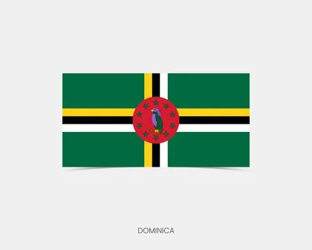 Dominican Republic Rectangle flag icon with shadow. Stock Illustration