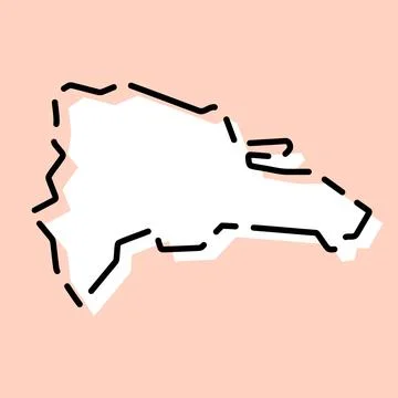 Dominican Republic simplified vector map Stock Illustration