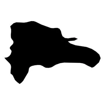 Dominican Republic - solid black silhouette map of country area. Simple flat 스톡 일러스트